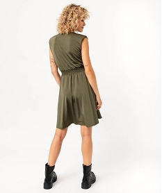 robe en maille sans manches avec epaulettes femme vert robesE331201_3