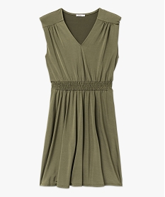 robe en maille sans manches avec epaulettes femme vert robesE331201_4