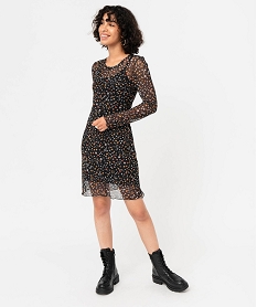 GEMO Robe en voile à motifs fleuris femme fleurs
