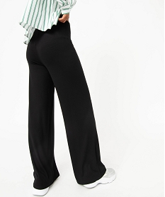pantalon large en maille cotelee femme noir pantalonsE332801_3