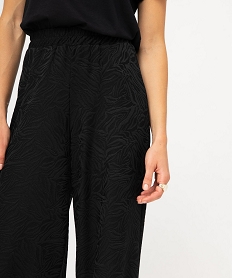 pantalon en maille texturee coupe ample avec taille elastique femme noirE333001_2