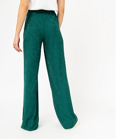 pantalon en maille texturee coupe ample avec taille elastique femme vertE333101_3