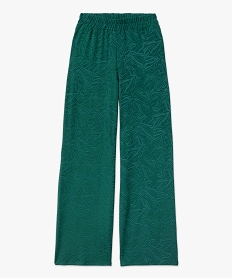 pantalon en maille texturee coupe ample avec taille elastique femme vertE333101_4