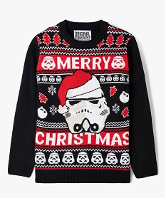 pull de noel en jacquard garcon - stormtrooper noirE334501_1