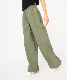 pantalon large en toile de parachute femme vertE335001_1