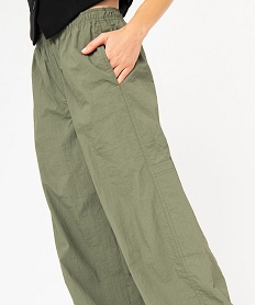 pantalon large en toile de parachute femme vert pantalonsE335001_2