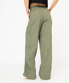 pantalon large en toile de parachute femme vert pantalonsE335001_3
