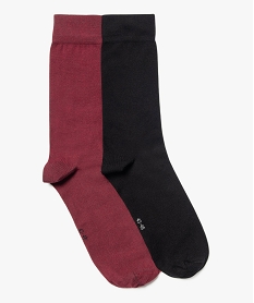 GEMO Chaussettes fines tige haute homme (lot de 2) rouge vif