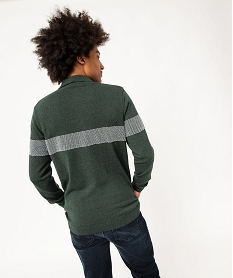 pull fine maille a col polo homme vertE337401_3
