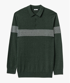 pull fine maille a col polo homme vertE337401_4