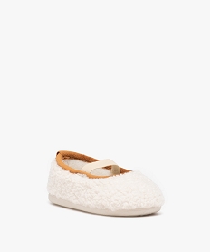 chaussons fille ballerines fourrees dessus en sherpa beigeE338101_2