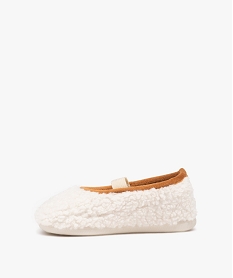 chaussons fille ballerines fourrees dessus en sherpa beigeE338101_3