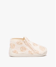 GEMO Chaussons fille bottillons imprimés dessus imitation mouton beige standard