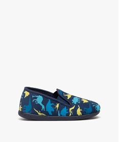 chaussons garcon pantoufles a imprime dinosaure bleuE338401_1