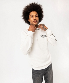 sweat a capuche en molleton doux homme blanc sweatsE338801_2