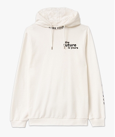 sweat a capuche en molleton doux homme blanc sweatsE338801_4