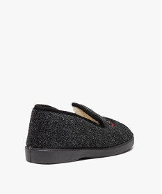 chaussons homme pantoufles en feutrine et en laine gris standardE340001_4