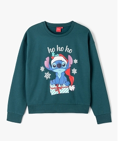 GEMO Sweat de Noël avec motif Stitch fille - Disney Vert