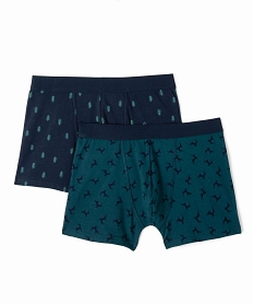 GEMO Boxer de Noël en coton stretch imprimé homme Vert