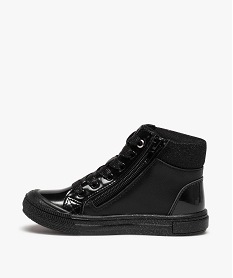 baskets fille mid-cut a details brillants et vernis noir basketsE346001_3