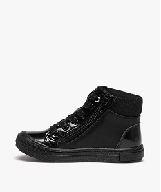 baskets fille mid-cut a details brillants et vernis noirE346001_3