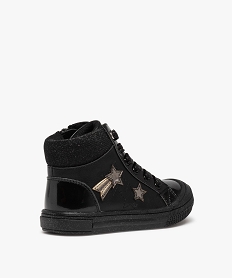 baskets fille mid-cut a details brillants et vernis noir basketsE346001_4