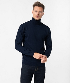 GEMO Pull à col roulé en maille fine homme navy