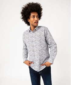 GEMO Chemise manches longues à fleurs homme Imprimé