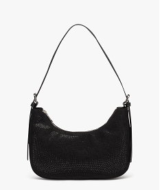 GEMO Sac demi-lune avec strass femme Noir