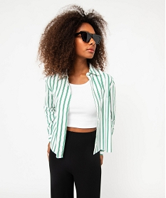 GEMO Chemise rayée ample et courte femme Imprimé