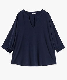 blouse a manches chauve-souris femme grande taille bleuE350601_4