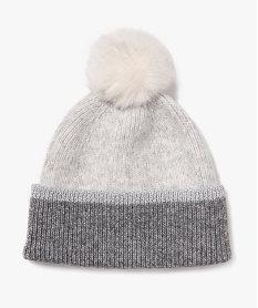 bonnet a pompon avec lisere paillete femme gris standardE351101_1