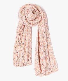 GEMO Echarpe en gosse maille torsadée femme Rose