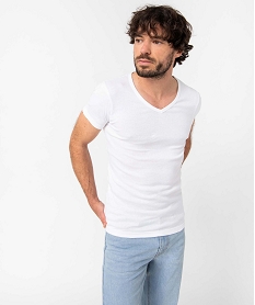 tee-shirt homme a manches courtes et col v en coton biologique (lot de 2) blanc tee-shirts et debardeursE352201_2