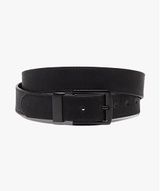 ceinture grainee avec large boucle en metal mat homme noir standard ceintures et bretellesE352401_2