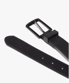 ceinture grainee avec large boucle en metal mat homme noir standard ceintures et bretellesE352401_3