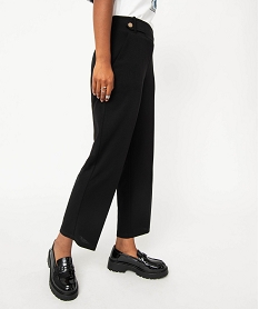 GEMO Pantalon 78ème à plis en maille fluide femme Noir