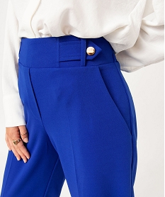pantalon 78eme a plis en maille fluide femme bleu pantalonsE354001_2