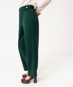 GEMO Pantalon 78ème à plis en maille fluide femme Vert
