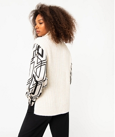 pull sans manches a col roule femme beigeE355001_3