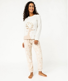 GEMO Pyjama doux spécial Noël femme Multicolore