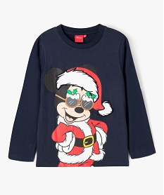 tee-shirt a manches longues special noel avec motif mickey garcon - disney bleuE358701_1