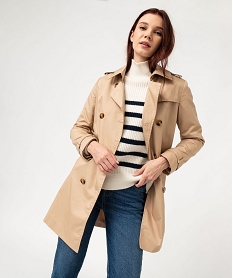 trench mi-long femme - lulucastagnette beige manteauxE360301_2