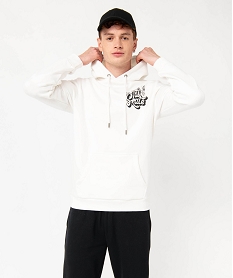 sweat a capuche molletonne homme blancE363301_1