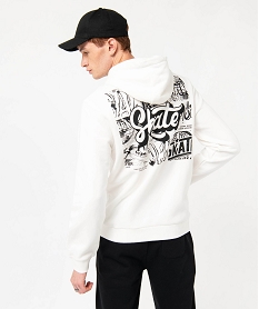 sweat a capuche molletonne homme blancE363301_3