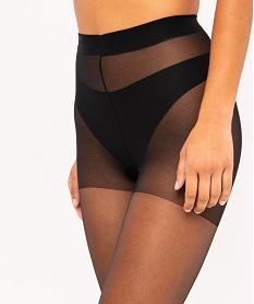 collant femme en voile effet brillant noir standard collantsE364601_3