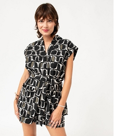 chemise sans manches a motifs graphiques femme imprimeE364801_1