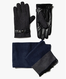 coffret cadeau avec gants et echarpe homme noir standardE366801_2