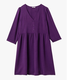 robe manches 34 en crepe fluide femme violet robesE369101_4