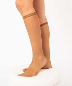 mi-bas en voile transparent bord invisible femme (lot de 2) beige standard chaussettesE370901_3